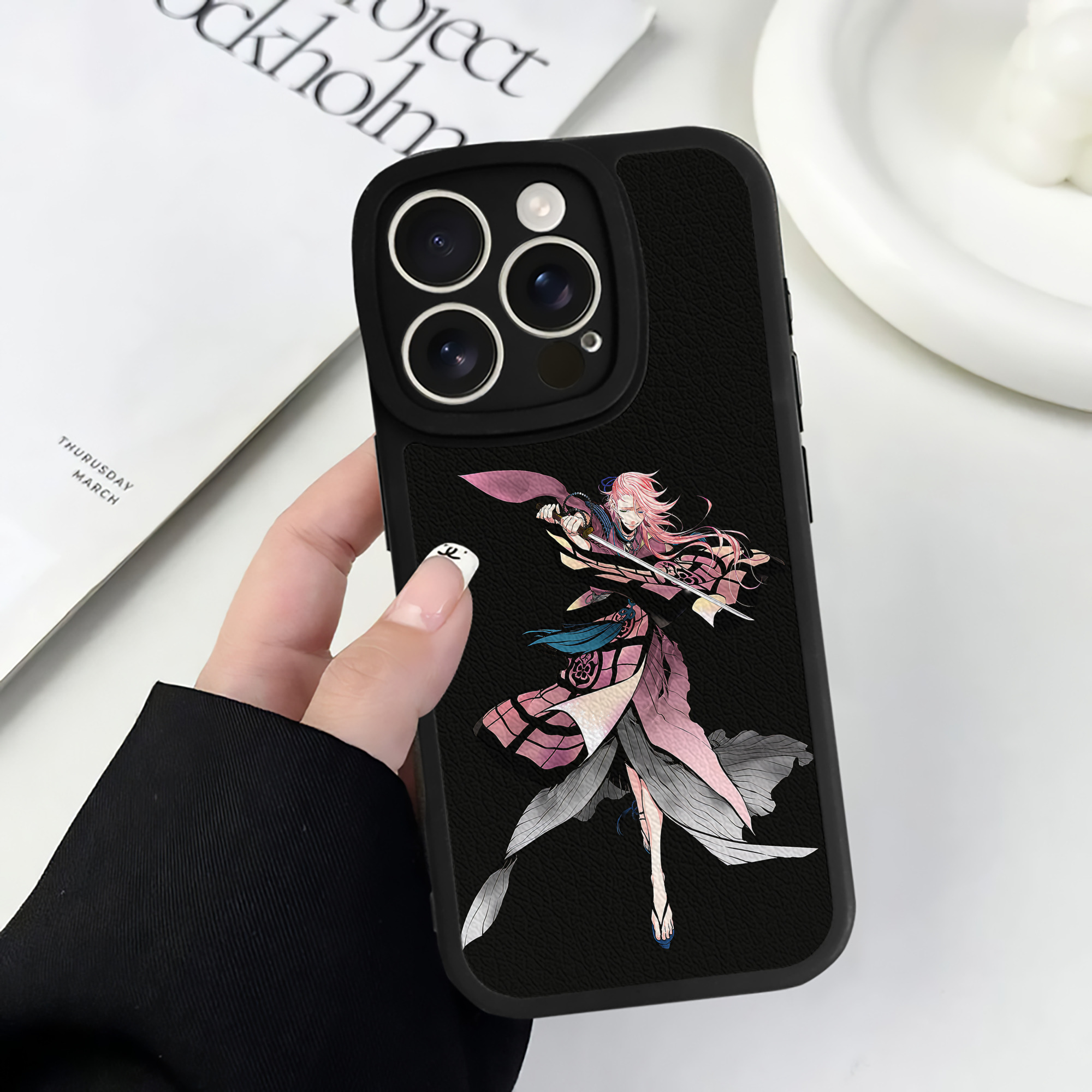 （画像用） 刀剣乱舞 Touken Ranbu 【iPhone 16シリーズ対応】シリコンスマホケース（レザー調） 材質：シリコン